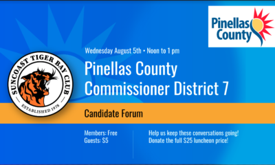 Suncoast Tiger Bay Club to host virtual forum for Pinellas County Commission District 7 candidates