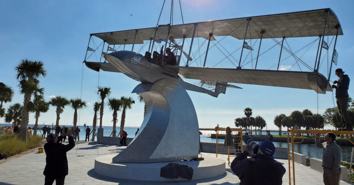 'First Flight' monument installed at the St. Pete Pier ...